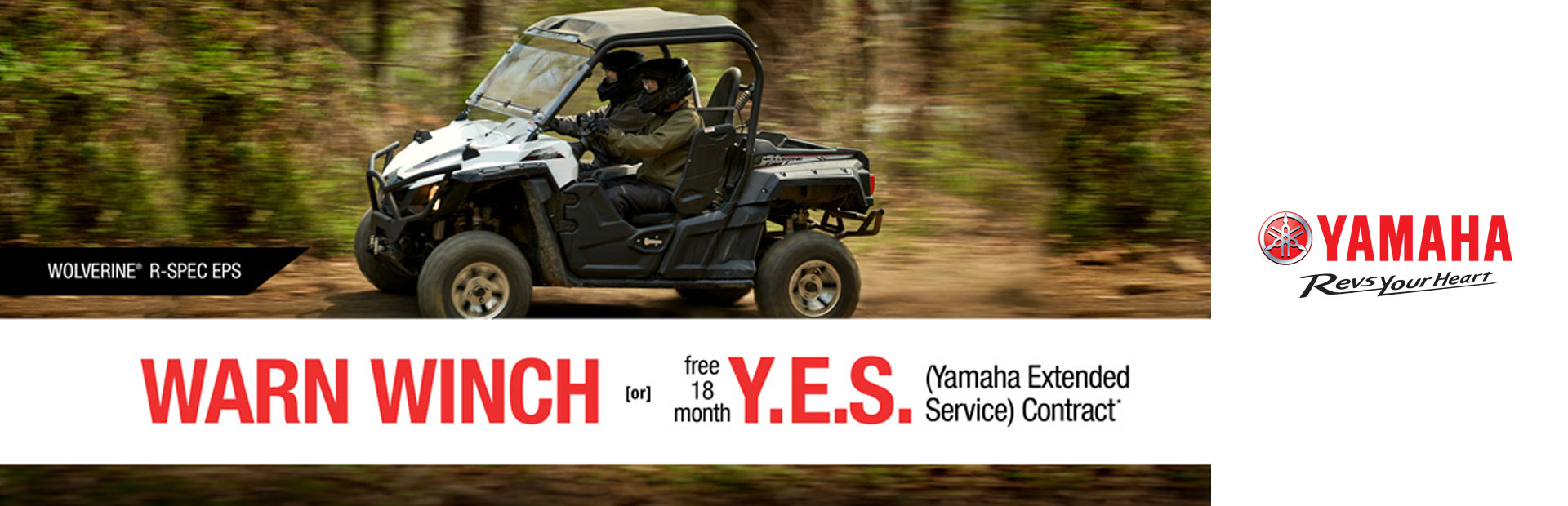 Yamaha: Free Warn Vantage Winch -or- 18 Month Y.E.S. (SxS)